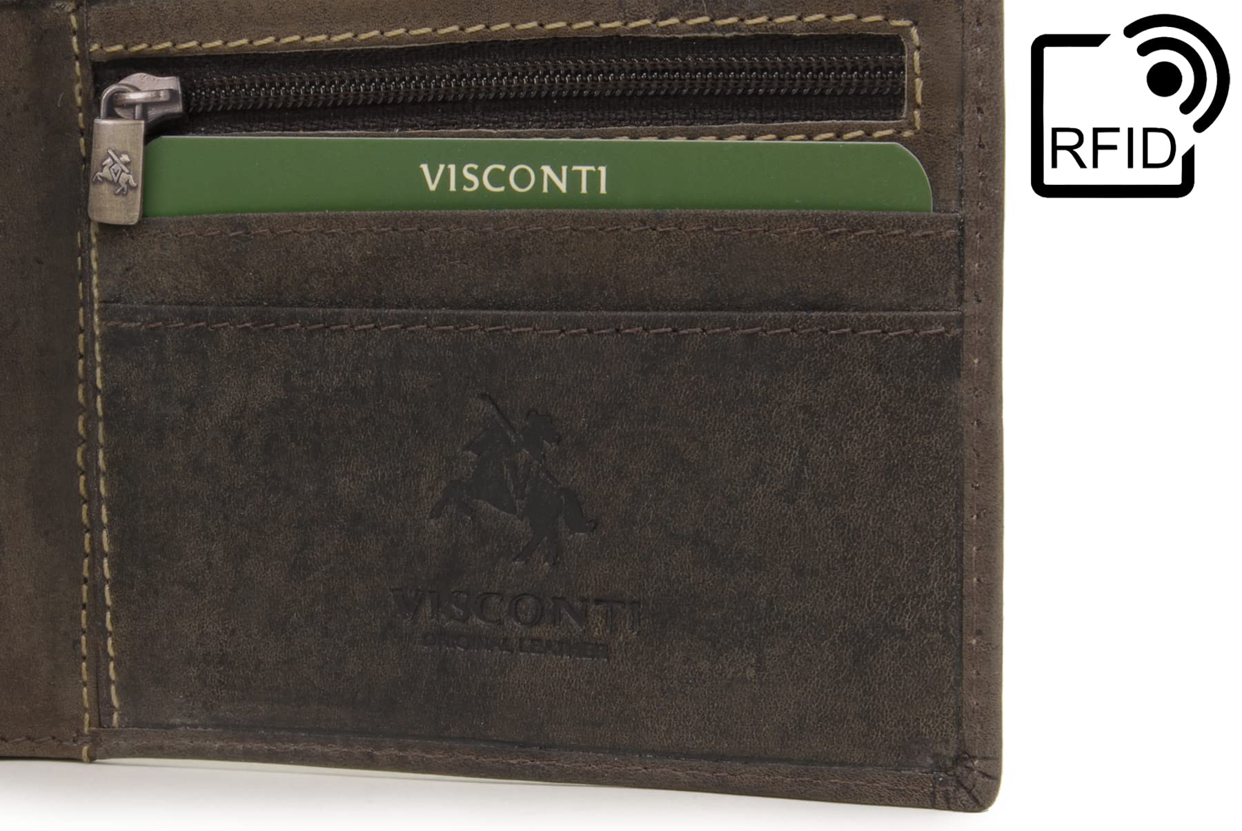 Visconti 707 Shield portefeuille homme cuir marron foncé RFID