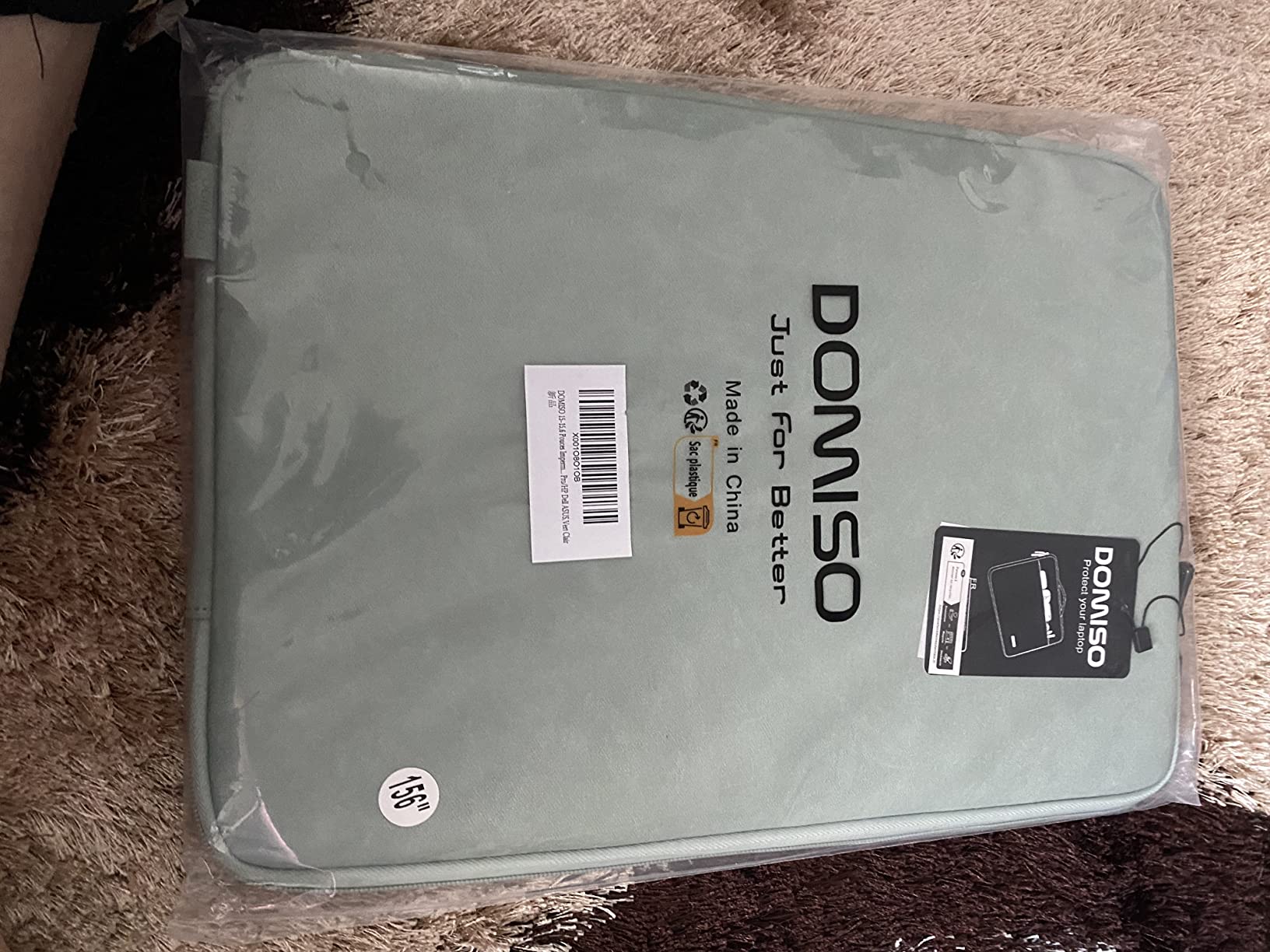 DOMISO Housse ordinateur portable 14 pouces vert clair imperméable