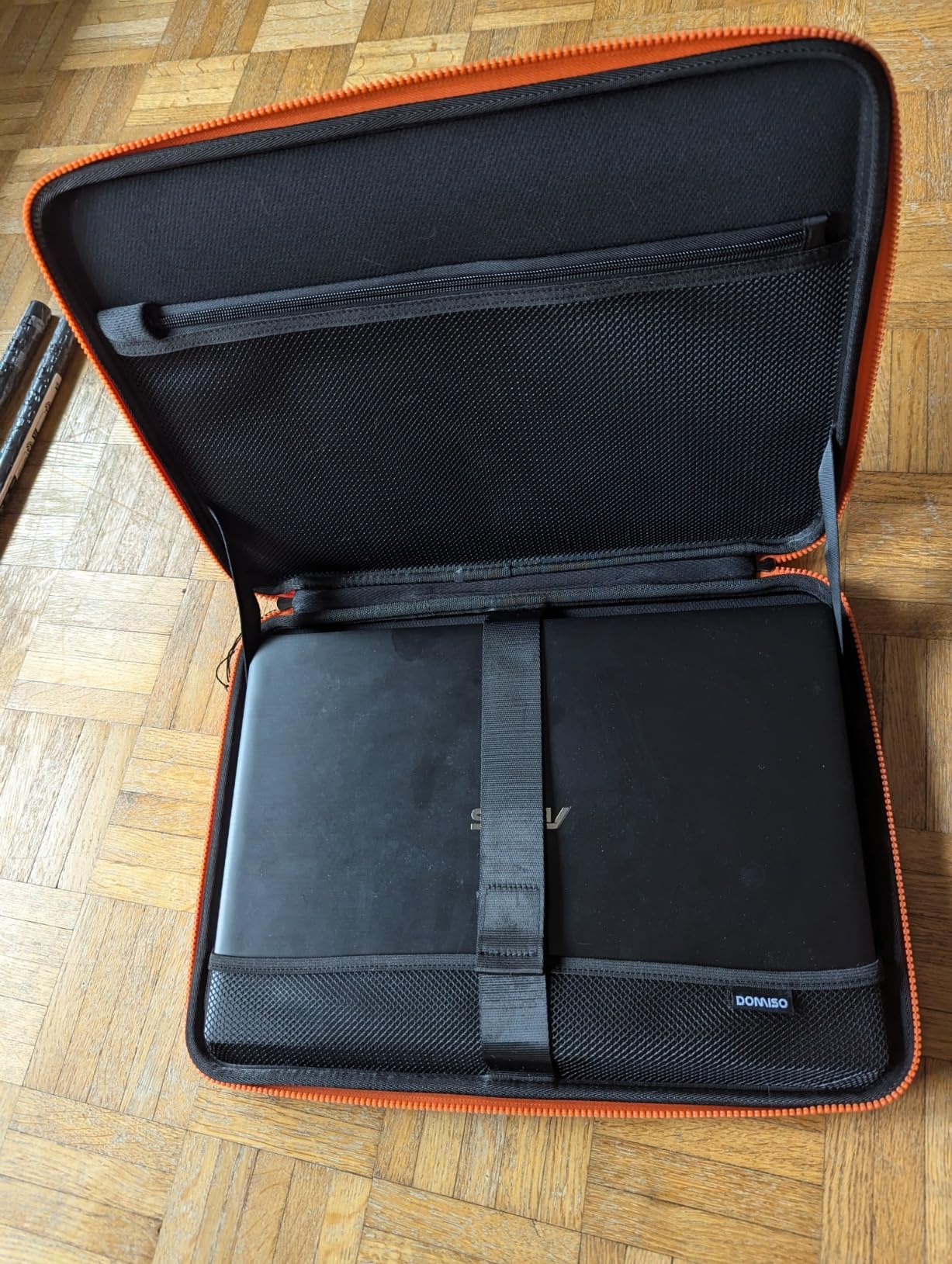 DOMISO 17,3 Pouces Housse PC Portable EVA Orange Antichoc
