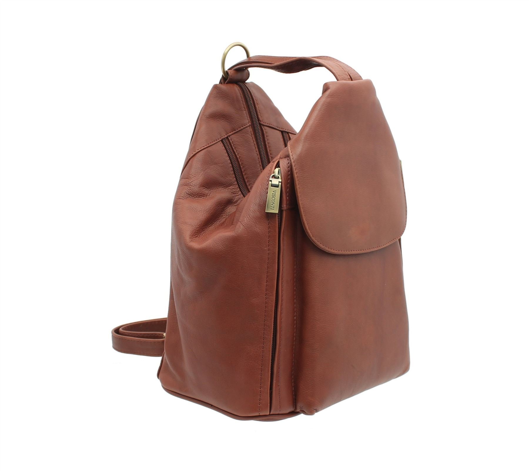 Visconti 18357 Danii sac à dos cuir rouge multipoches