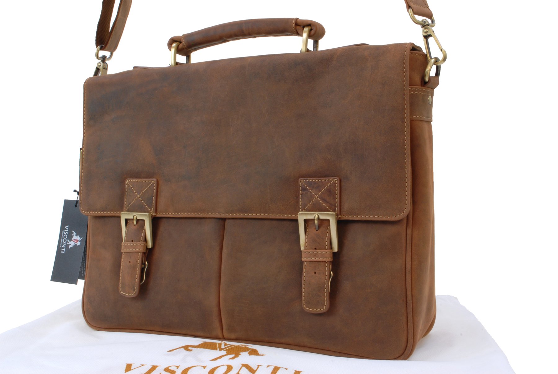 Visconti Berlin 18716 besace cuir 15 pouces tanne