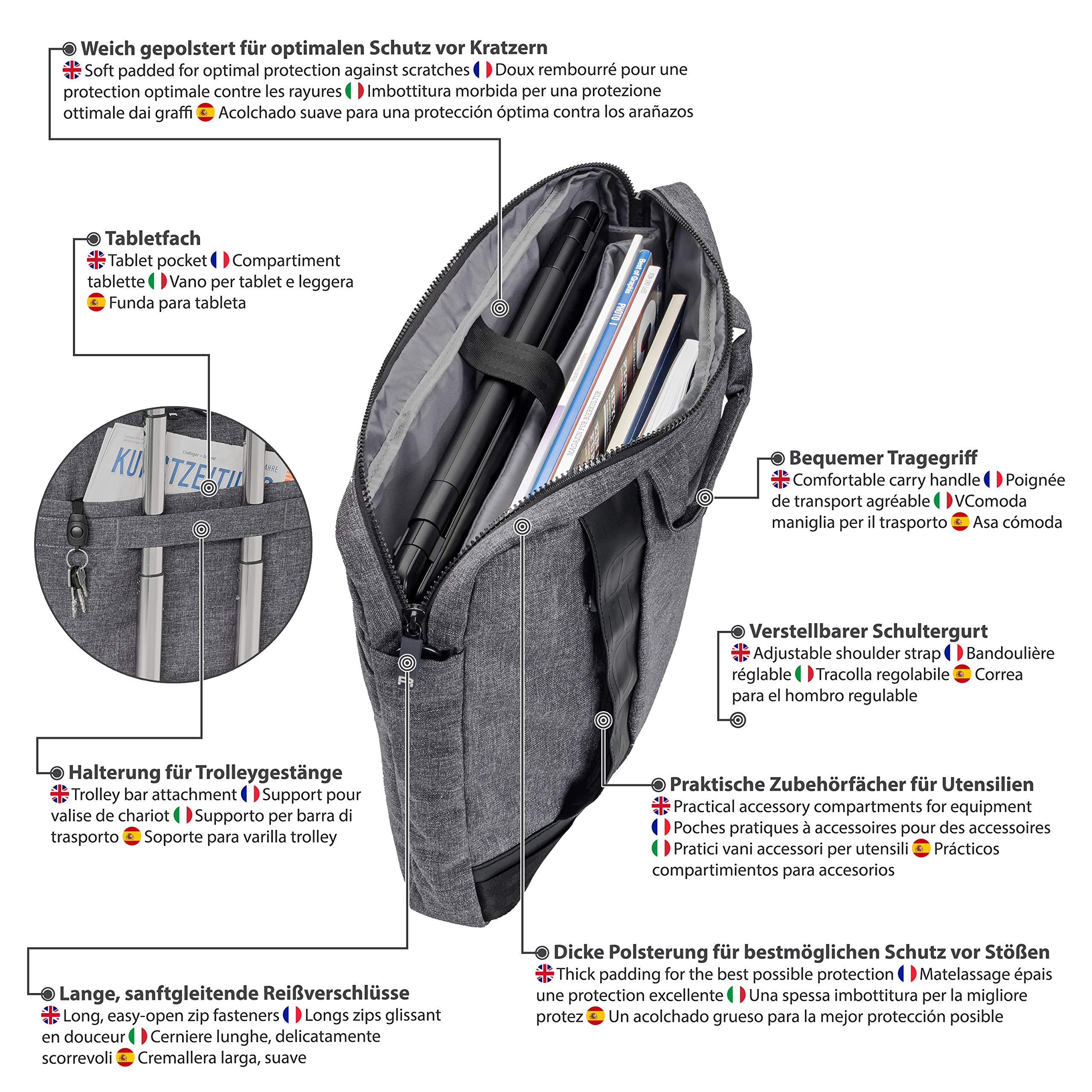Pedea Fancy sacoche ordinateur 15,6 pouces gris