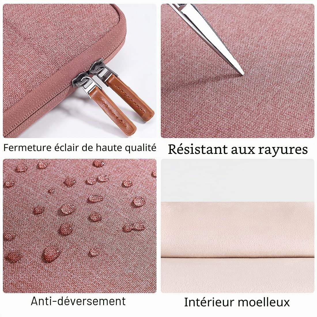 DOMISO housse ordinateur portable 15-15,6 pouces rouge imperméable