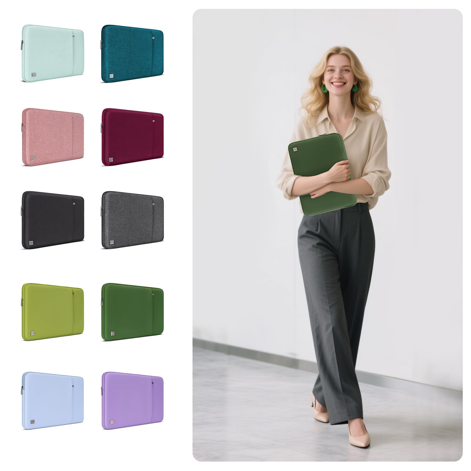 Domiso LP08 housse PC 13 pouces vert avocat imperméable
