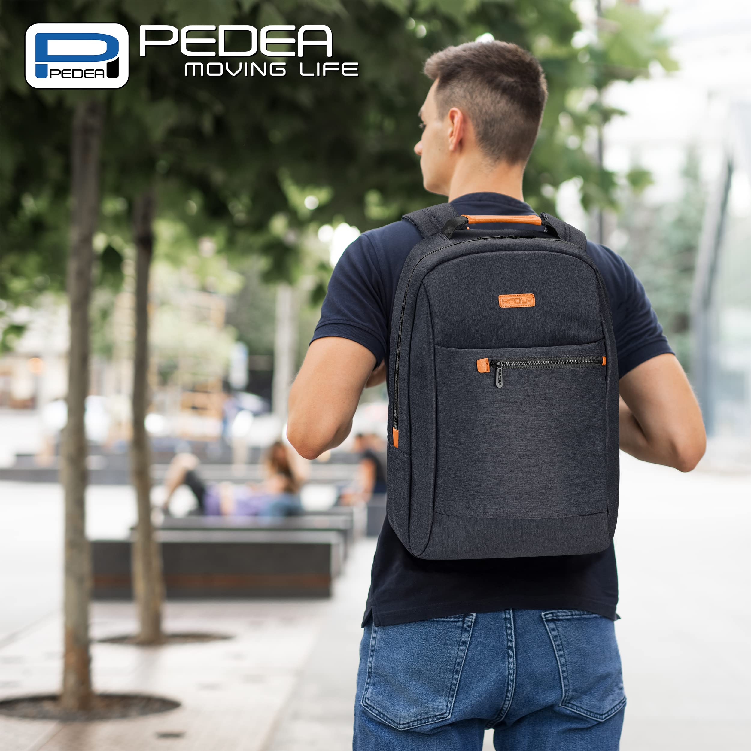 Pedea Elegance sac à dos ordinateur 17,3 pouces gris imperméable