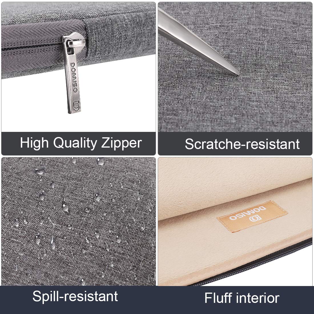 Domiso 17 pouces housse PC 17,3 gris imperméable