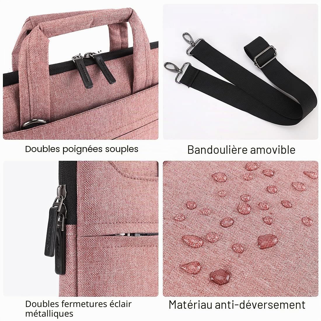 Domiso 17 housse PC portable rose USB 17,3 pouces