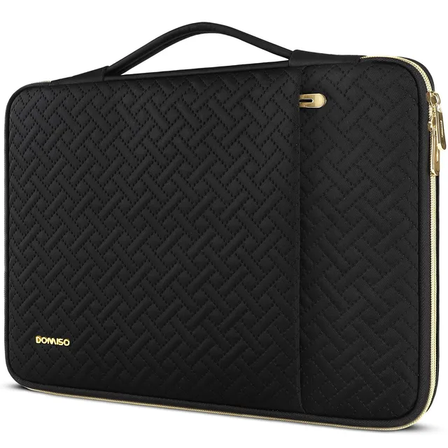 Domiso 15,6 pouces housse ordinateur noir zip doré fine