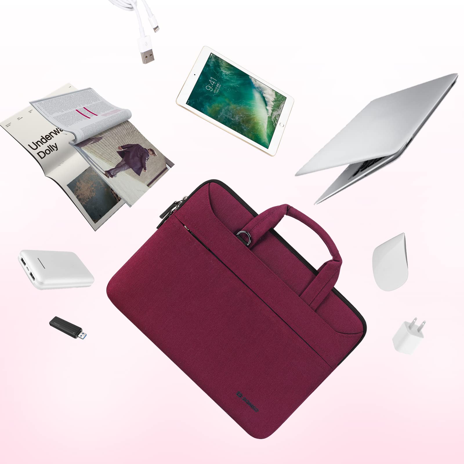 Domiso housse ordinateur 17 pouces fuchsia USB