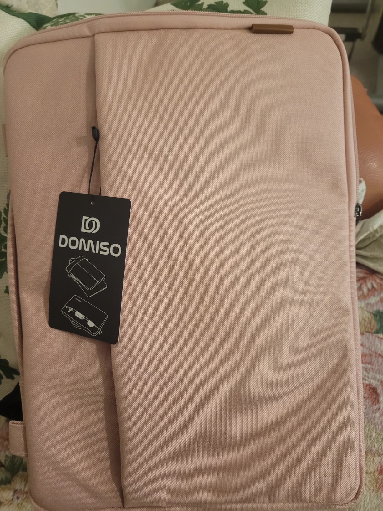 DOMISO Housse ordinateur portable 14 pouces rose avec pochette