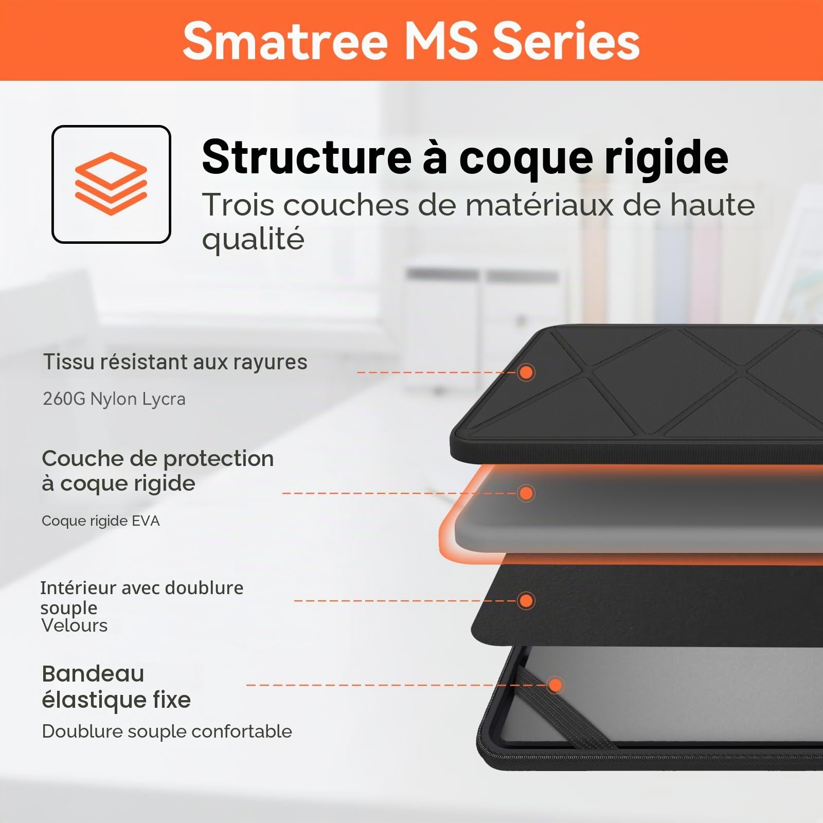 Smatree MS89 housse rigide 16 pouces noir Samsung