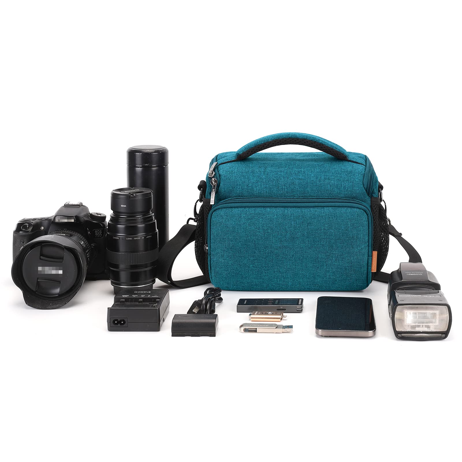 Domiso sac appareil photo reflex turquoise compact