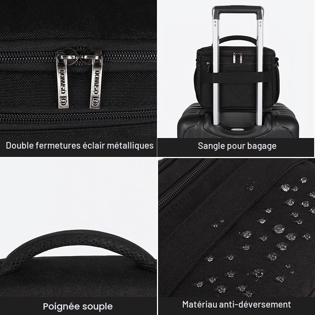 Domiso sac appareil photo reflex noir compact