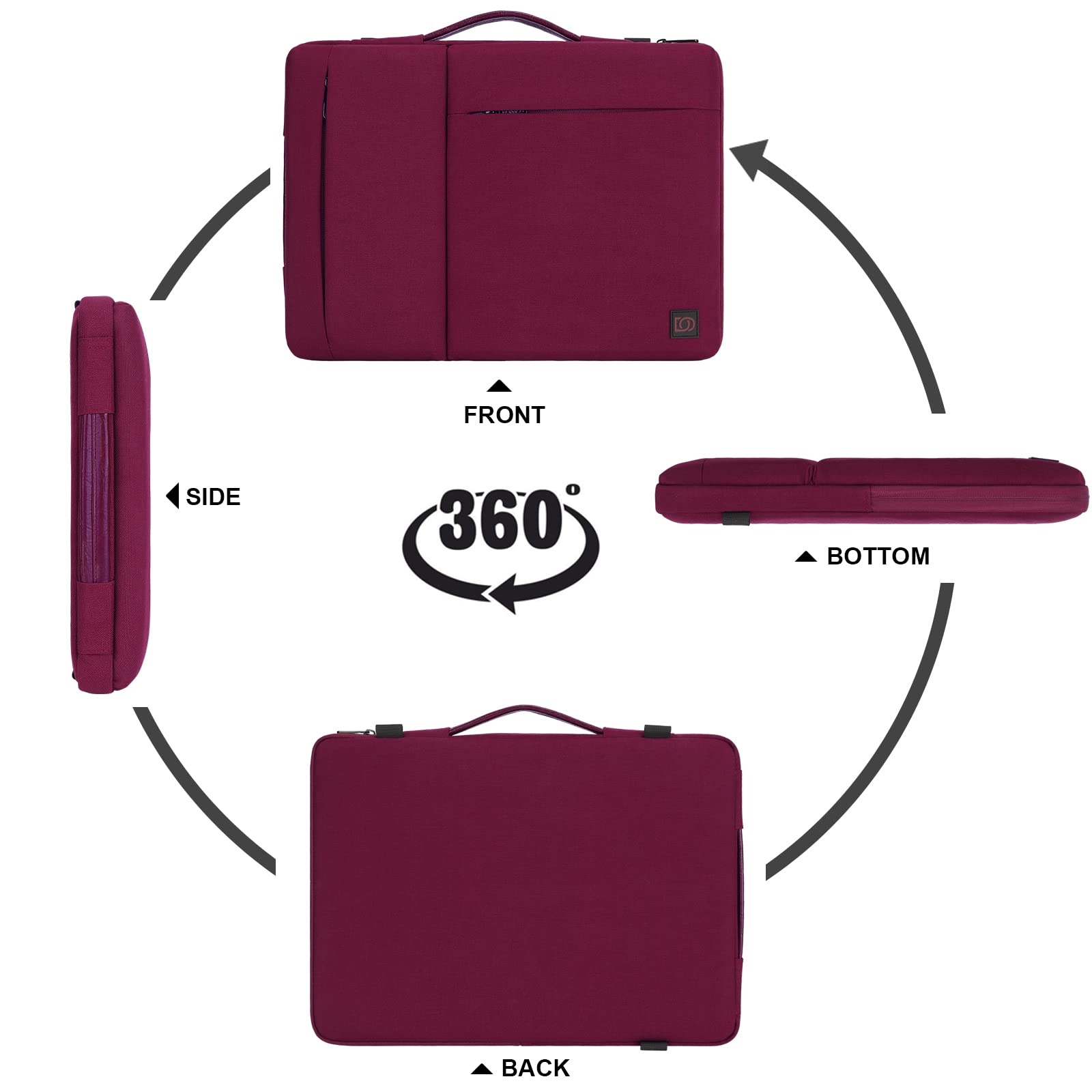 DOMISO Housse Ordinateur 17,3 Pouces Fuchsia Imperméable