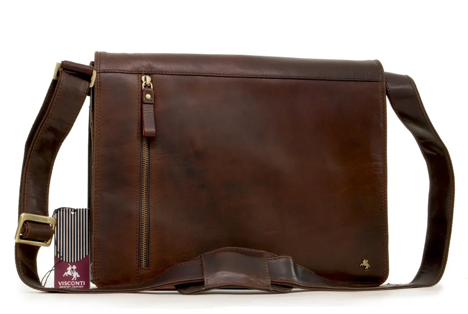Visconti ML23 Carter besace cuir marron format A4