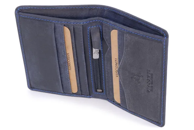 Visconti 705 Arrow portefeuille homme cuir Bleu RFID 6 cartes