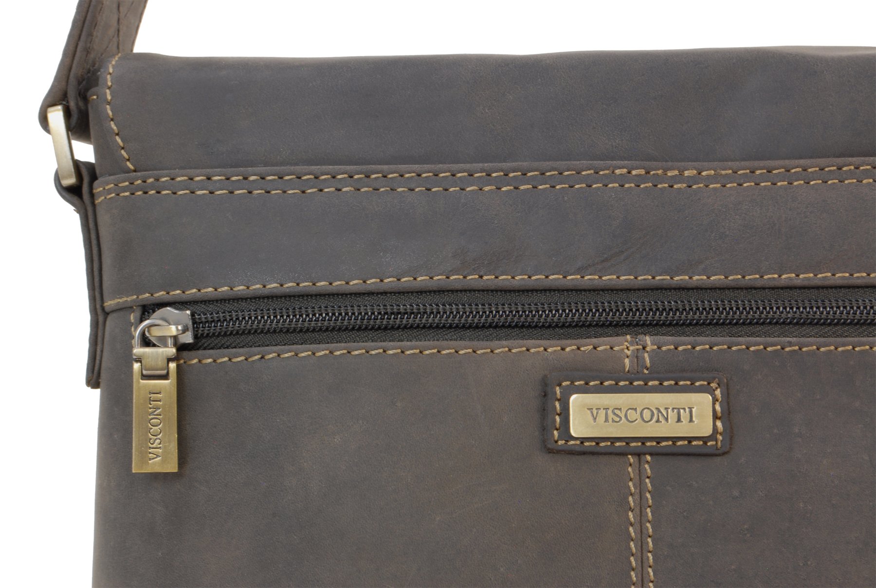 Visconti 16071 Aspin sac bandoulière cuir marron foncé
