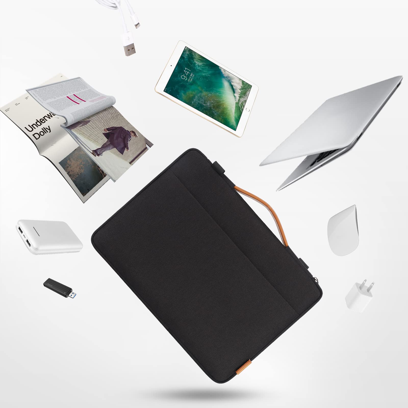 Domiso housse pc 14 pouces noir anti-choc