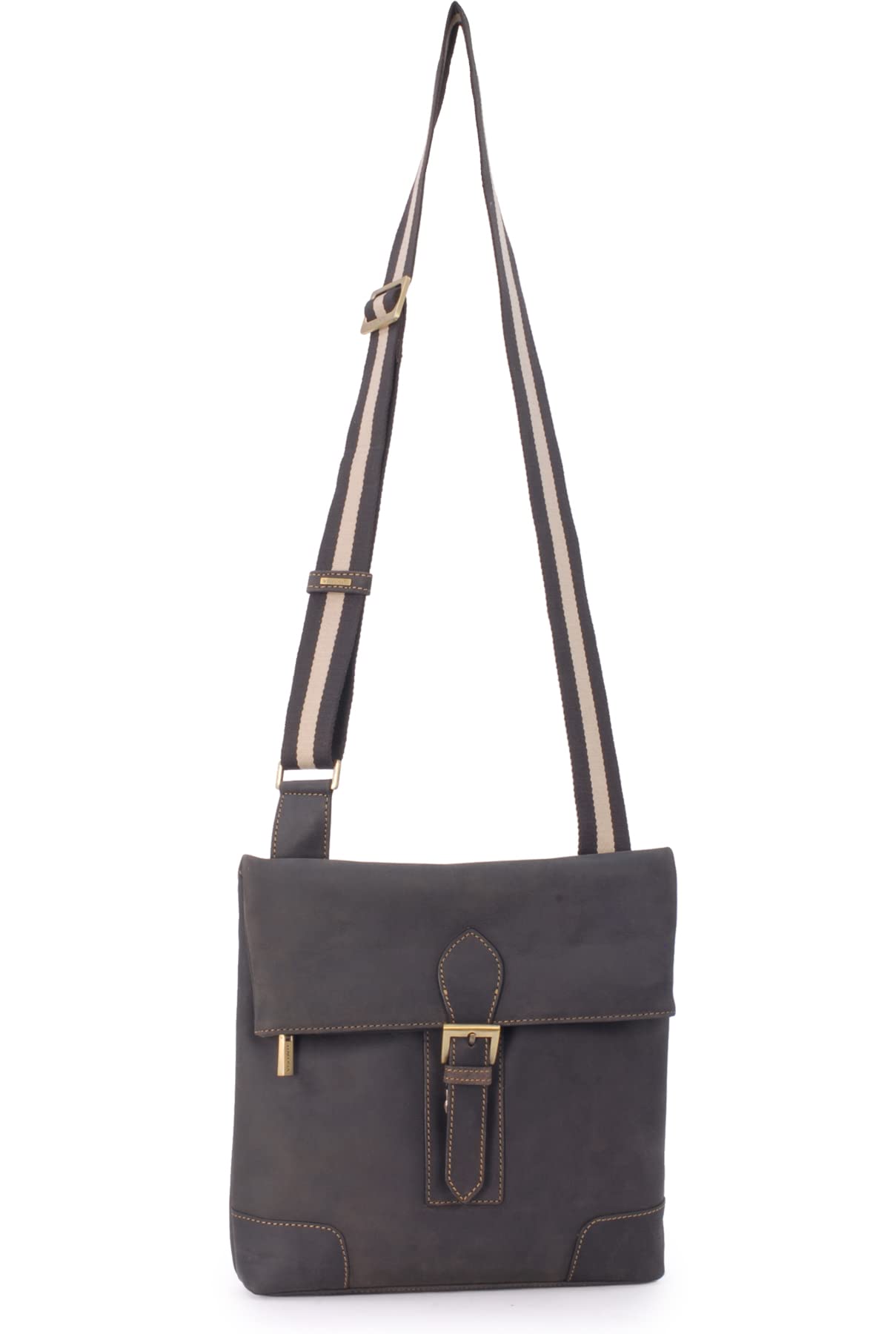 Visconti 16058 George Sacoche Cuir Foncé Mince Bandoulière