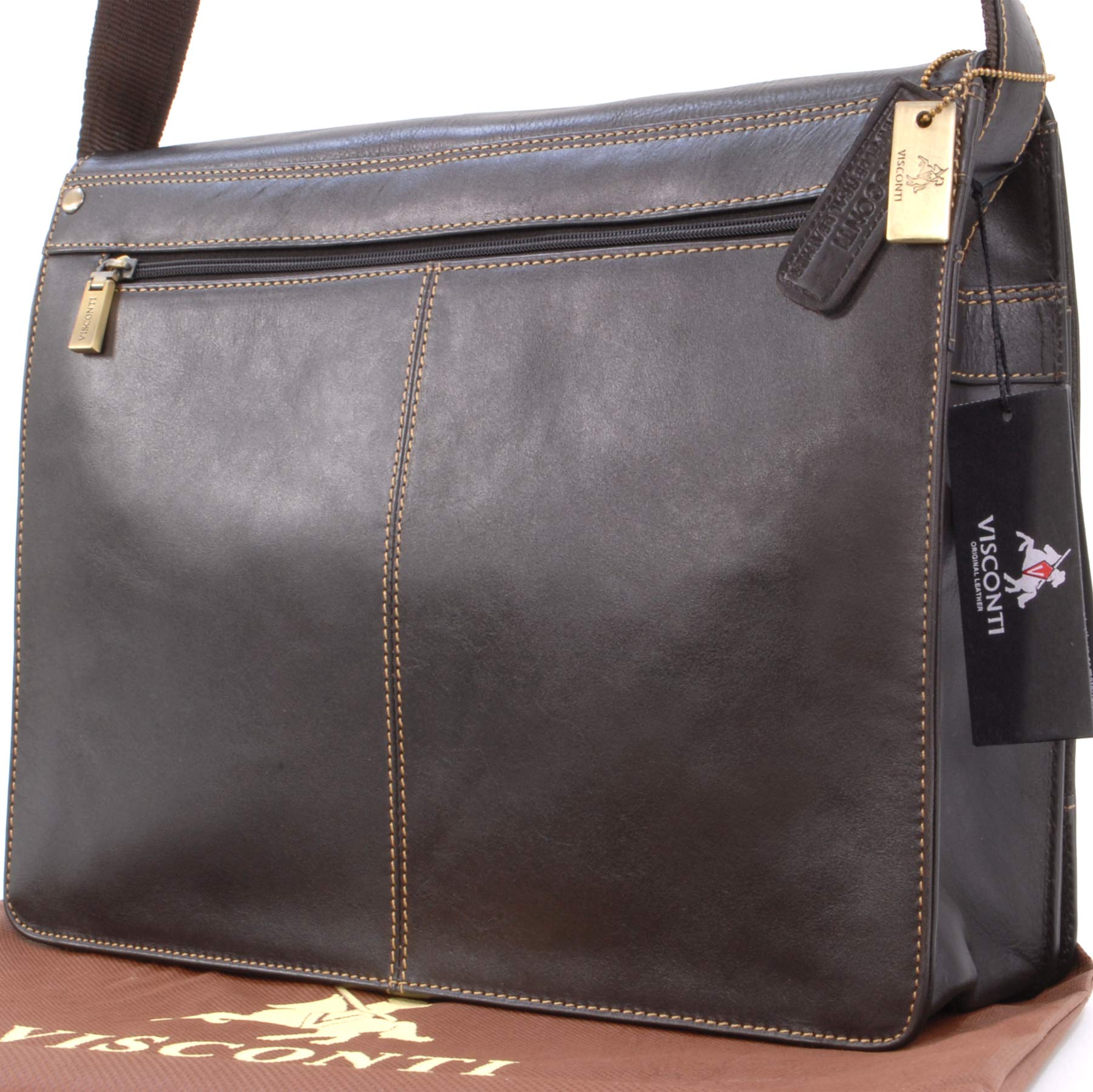 Visconti 18548 Harvard sac cuir moka A4 bandoulière