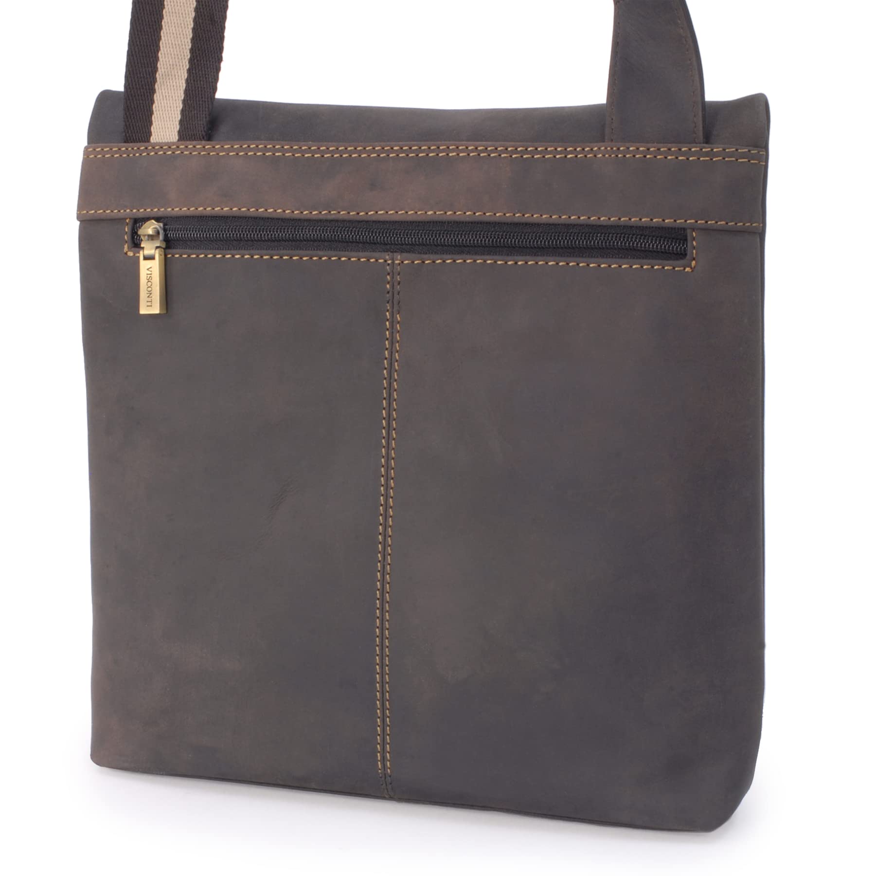 Visconti 16058 George Sacoche Cuir Foncé Mince Bandoulière