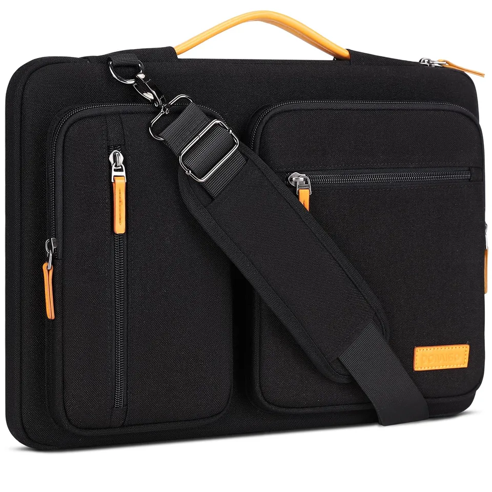 DOMISO 17,3 Pouces Sacoche PC Portable Noir Bandoulière
