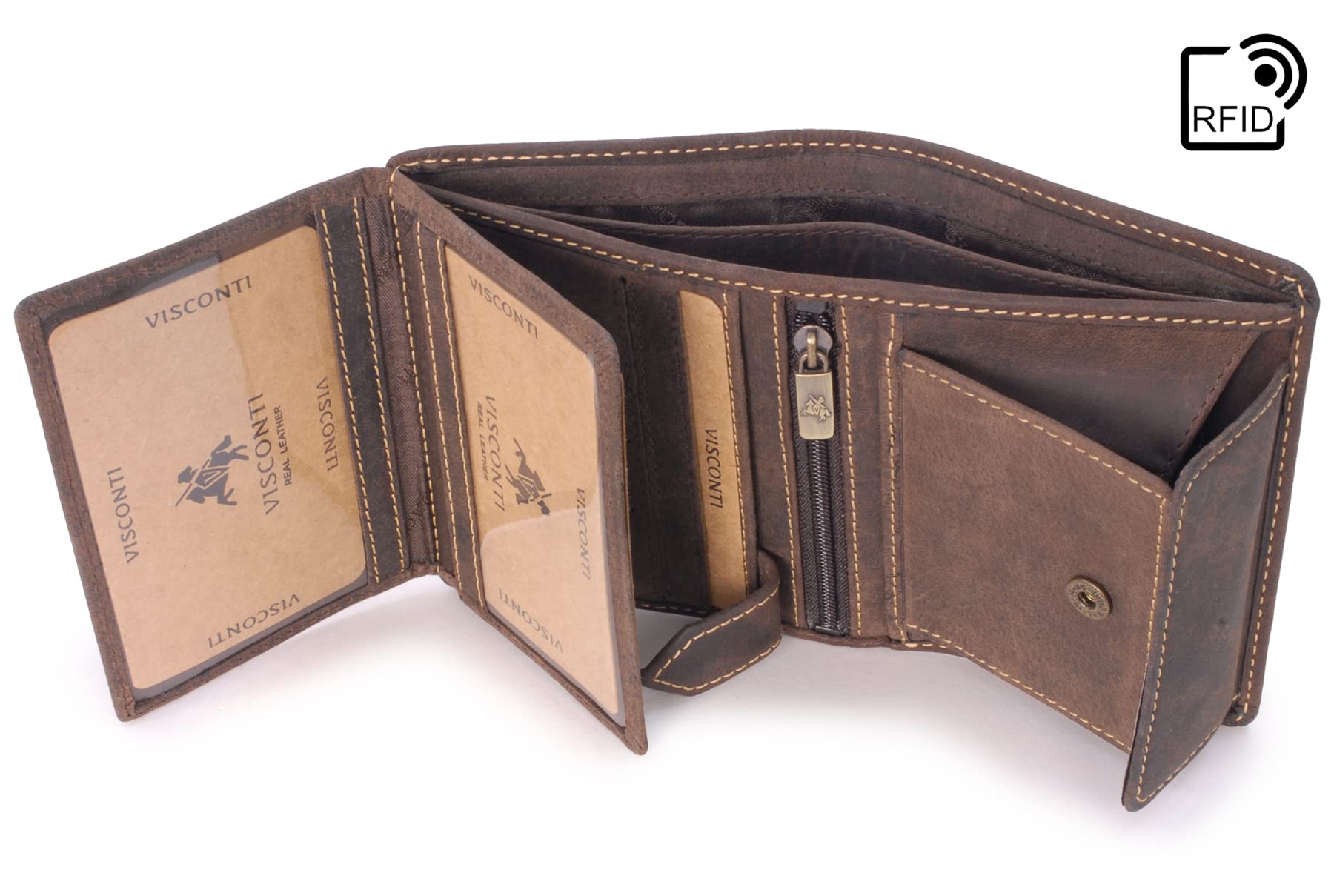Visconti 708 Spear portefeuille cuir homme marron foncé RFID