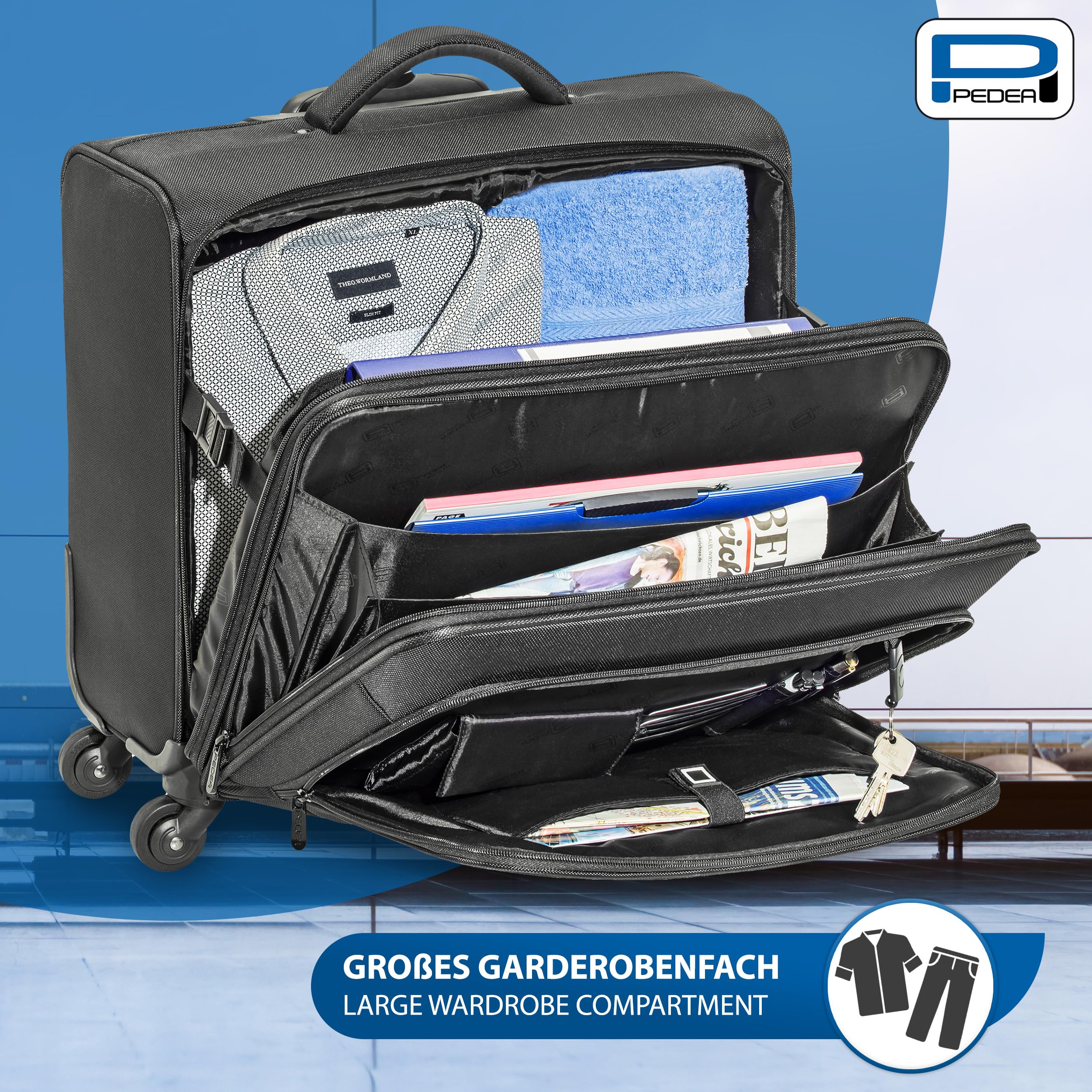 Pedea Premium Plus trolley ordinateur 17,3 pouces noir