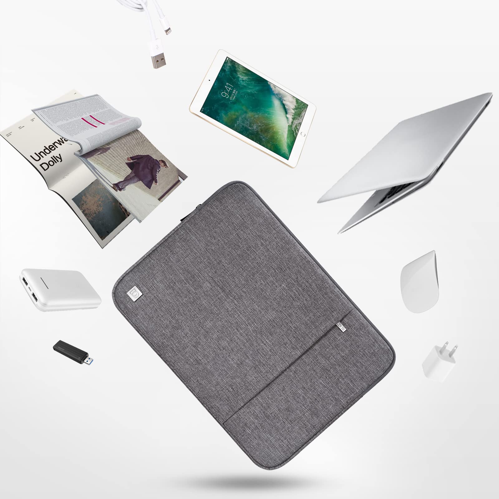 Domiso 17 pouces housse PC 17,3 gris imperméable