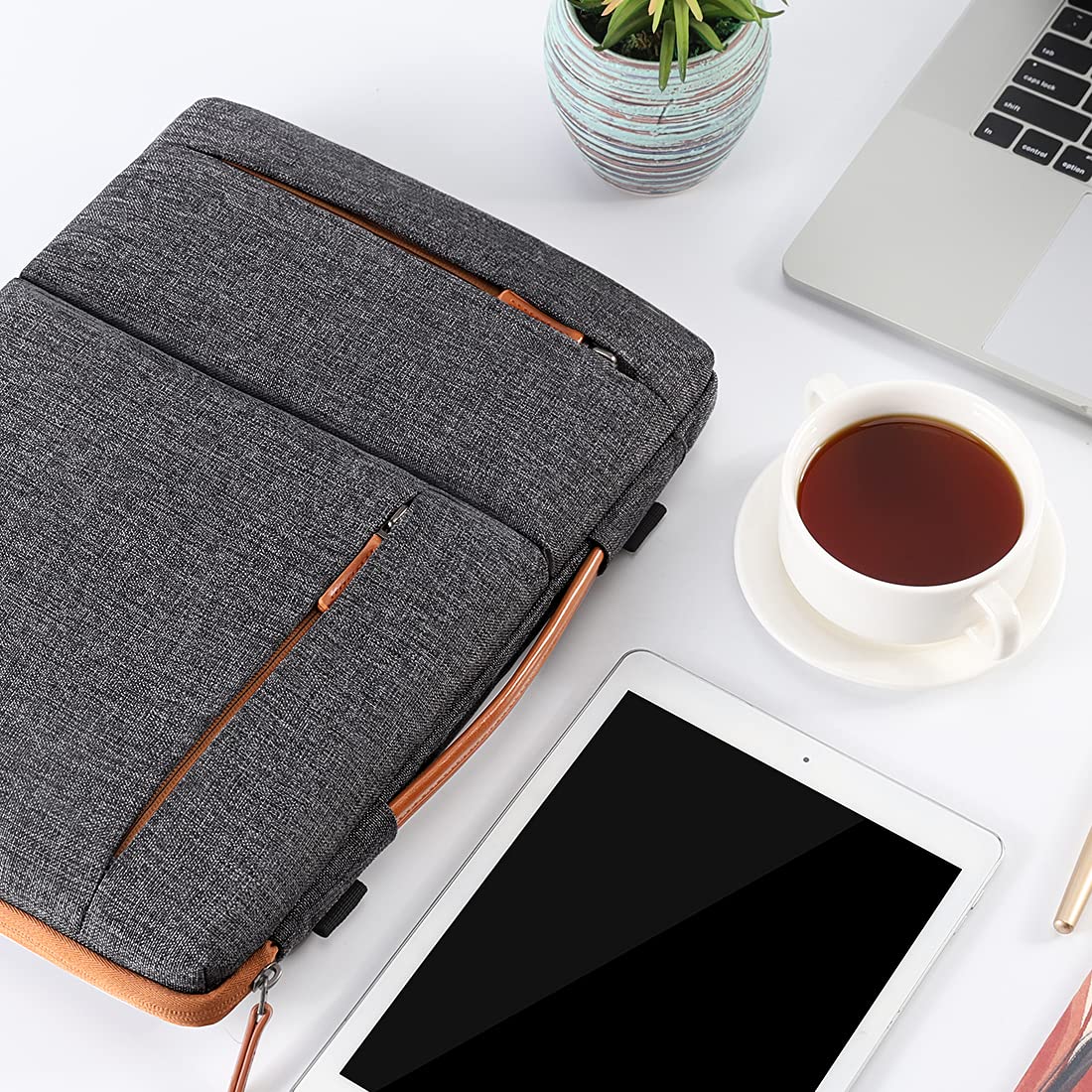 DOMISO Housse Ordinateur 17,3 Pouces Gris Foncé Imperméable