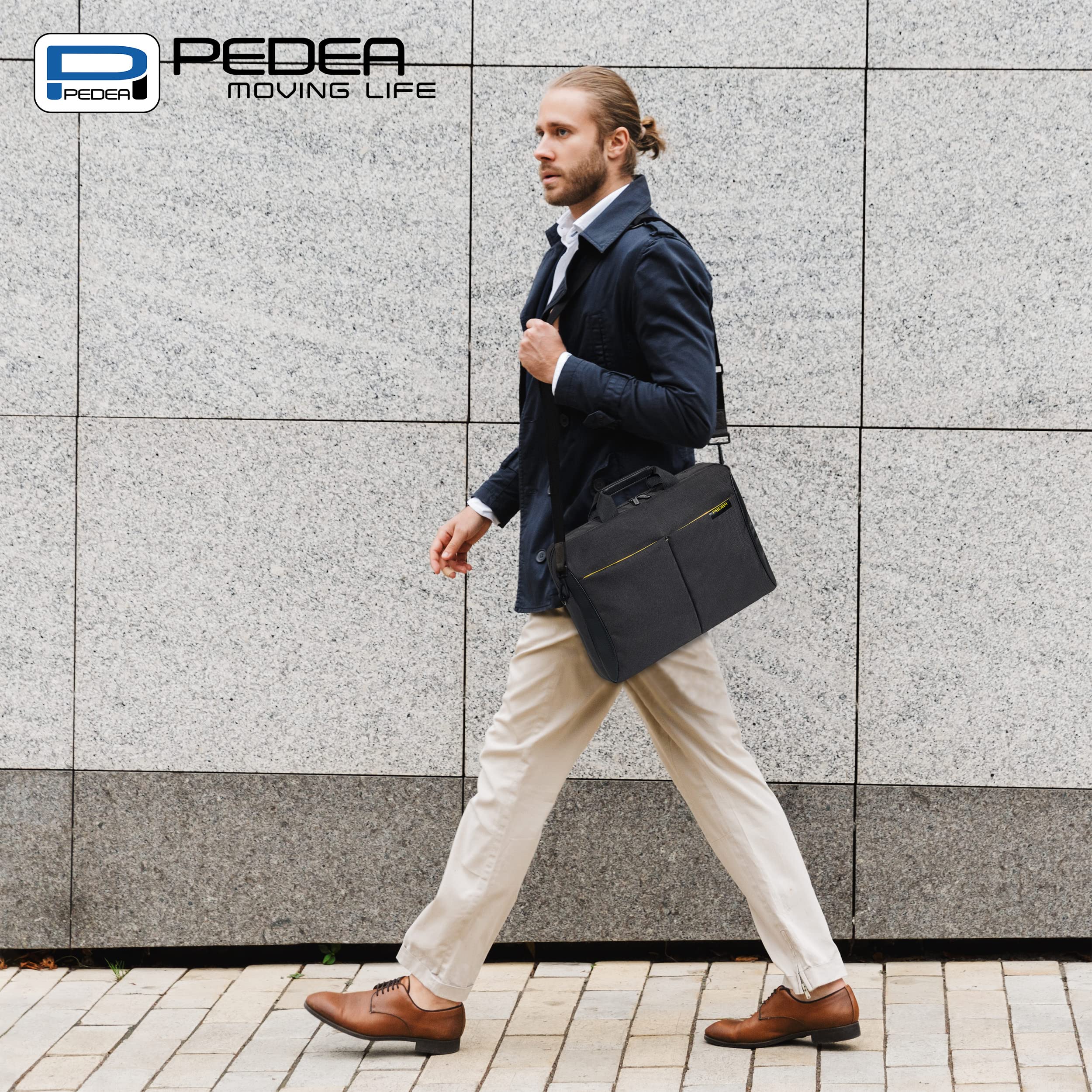Pedea Lifestyle 15,6" housse ordinateur jaune bandoulière