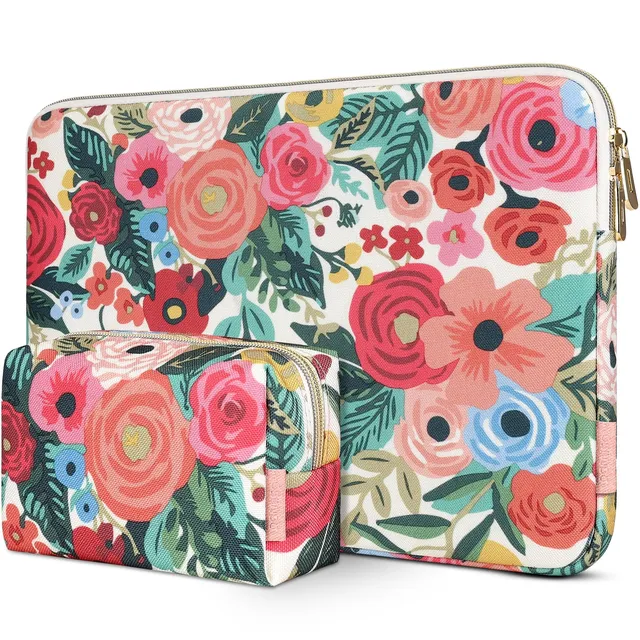 Domiso housse PC 15-15,6" fleurs imperméable