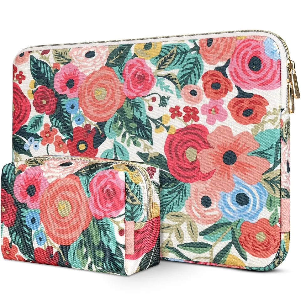 Domiso housse PC 15-15,6" fleurs imperméable