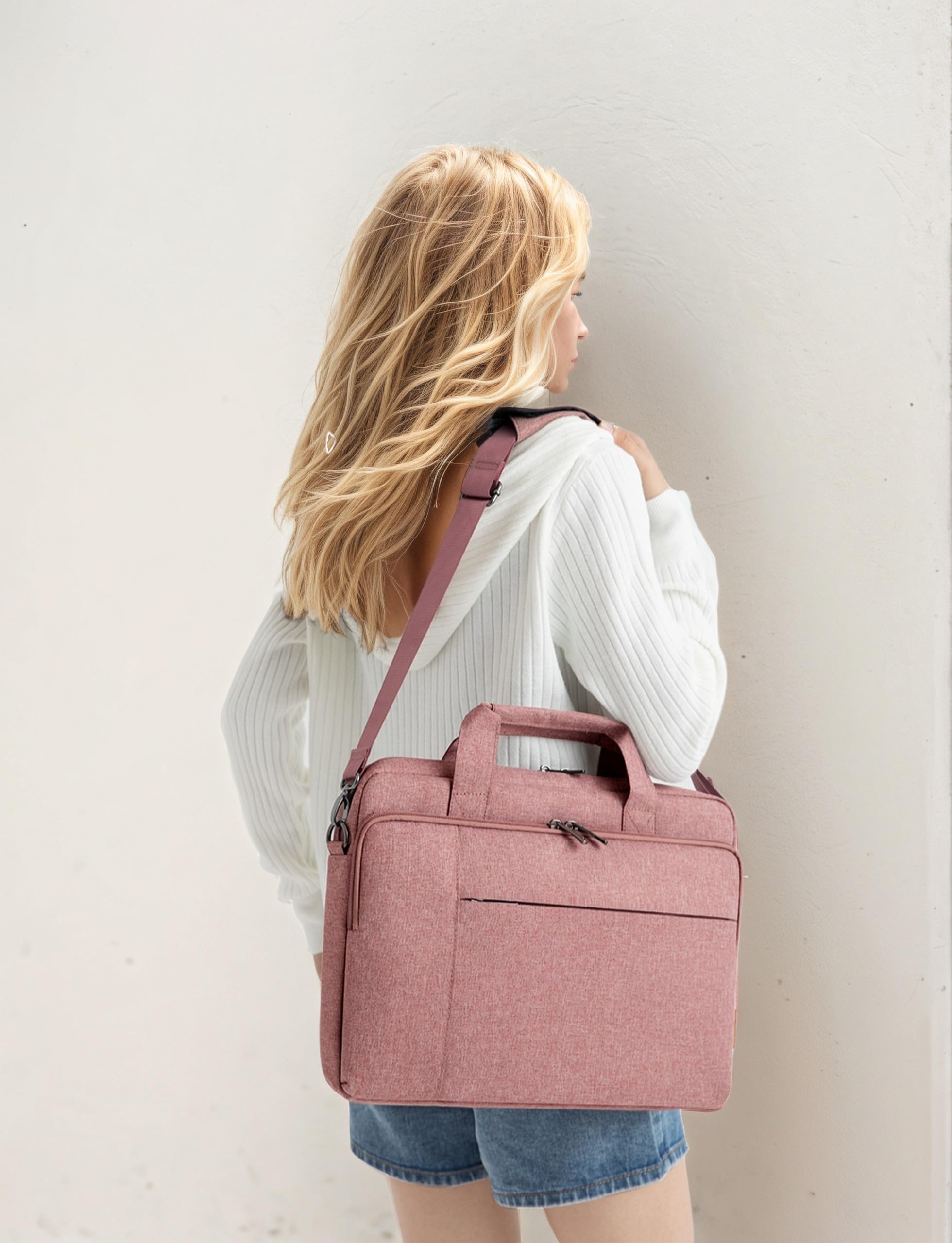 Domiso 17,3 pouces sacoche ordinateur rose imperméable