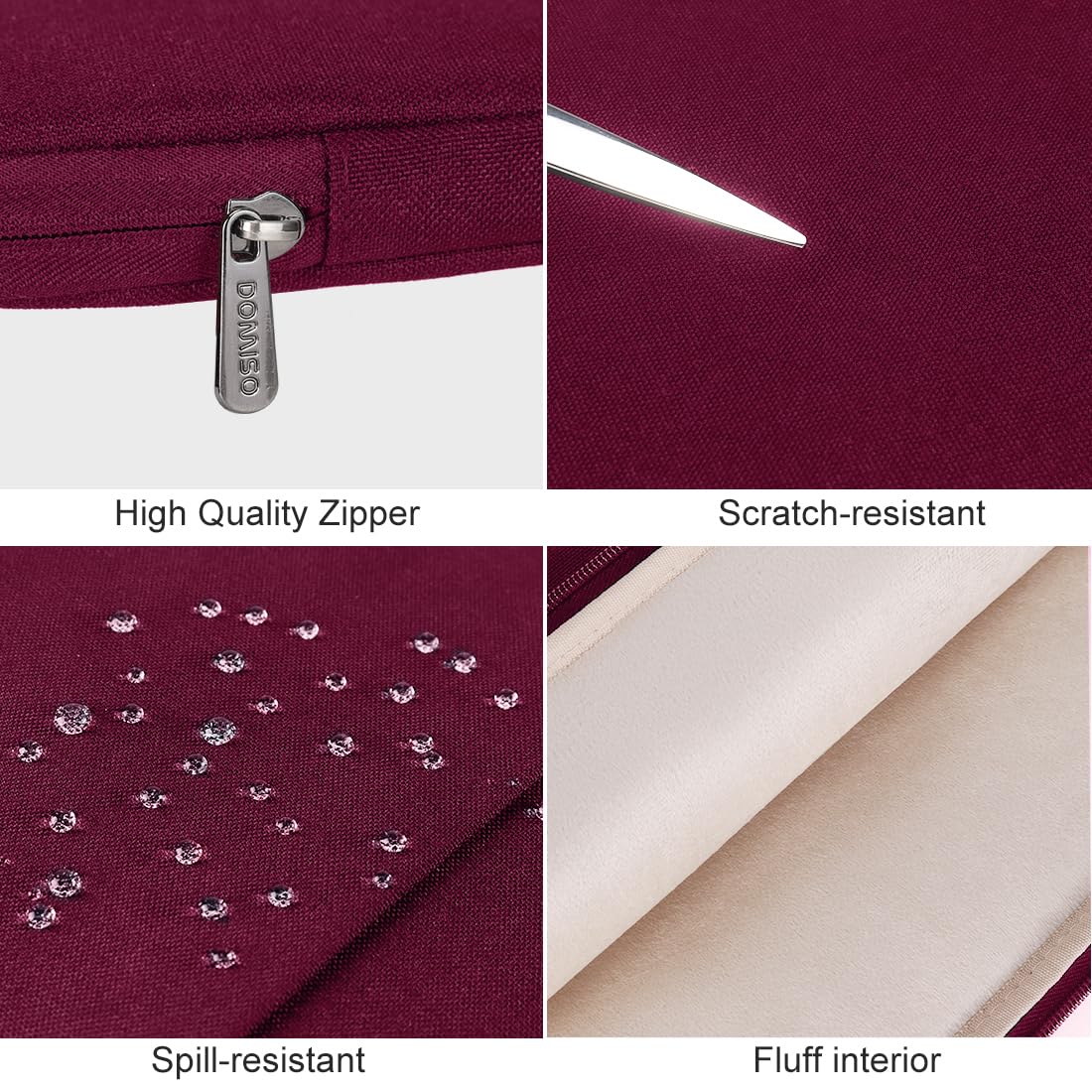 Domiso housse PC 17,3 pouces fuchsia imperméable