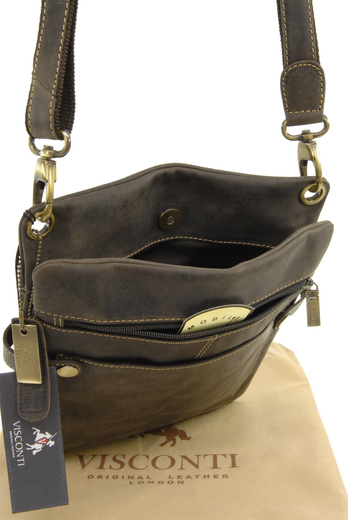 Visconti 18512 Neo sac bandoulière cuir messenger réglable
