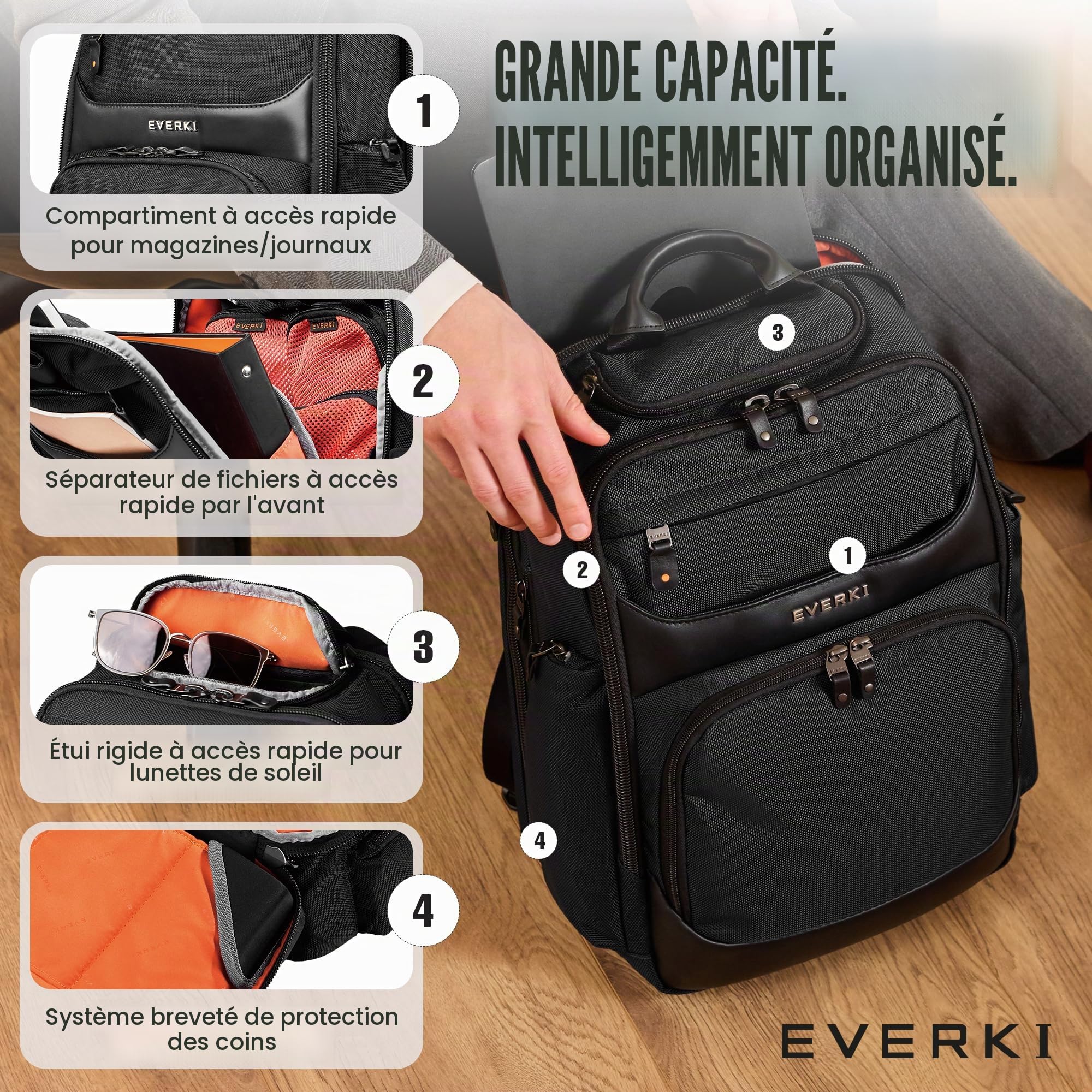 Everki Onyx EKP132 sac à dos 15,6" noir 25 L