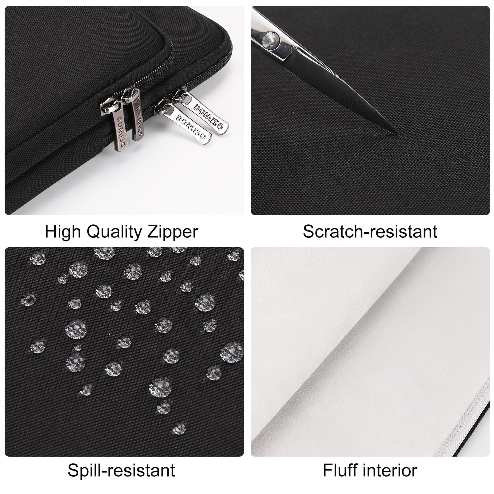 DOMISO Housse ordinateur portable 17,3 pouces noire imperméable