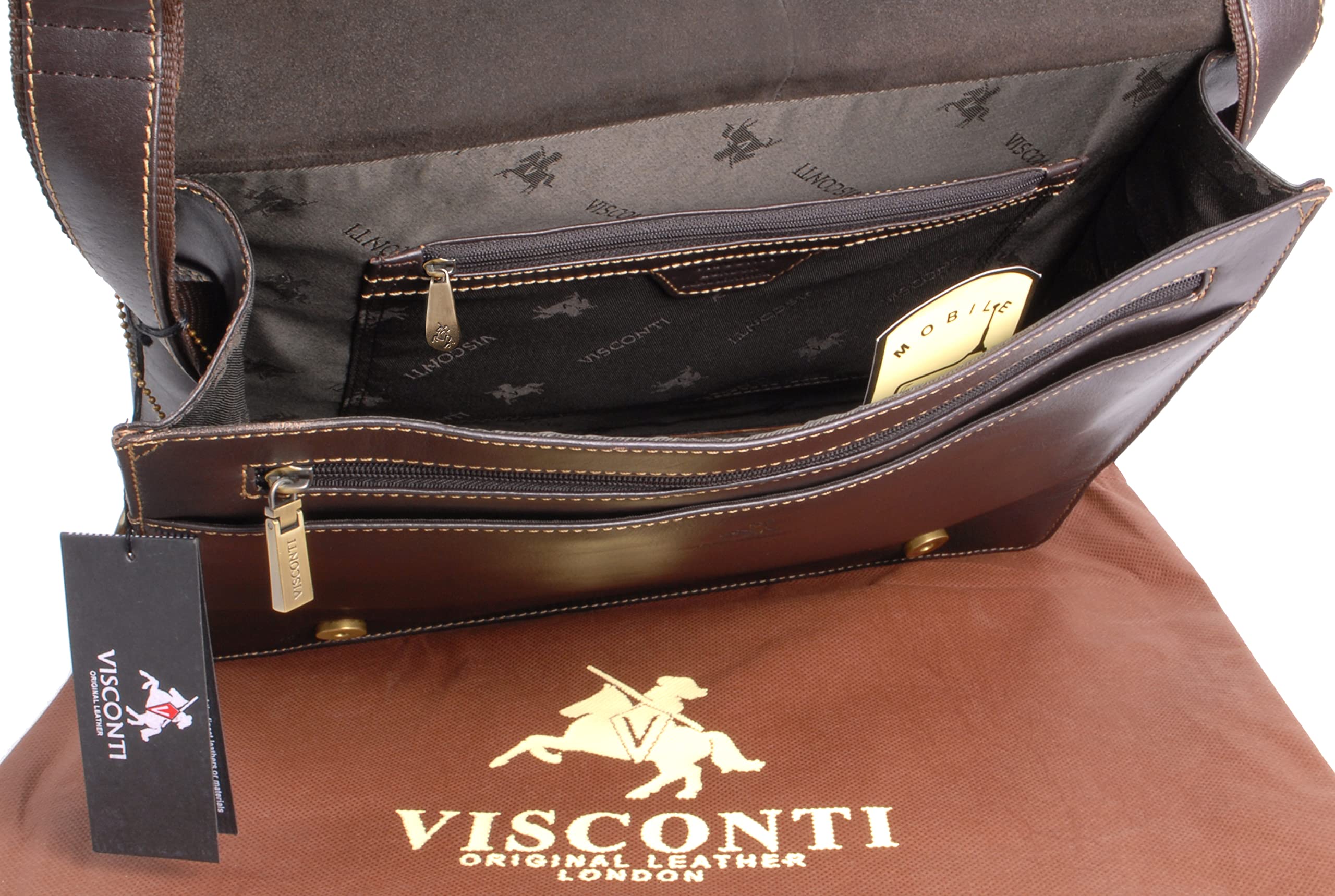 Visconti 18548 Harvard sac cuir moka A4 bandoulière