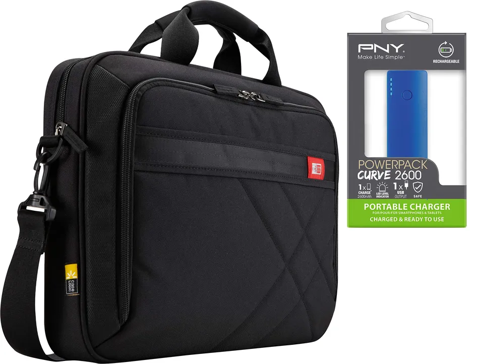 Case Logic DLC-115 sacoche PC 15 noir + batterie PNY