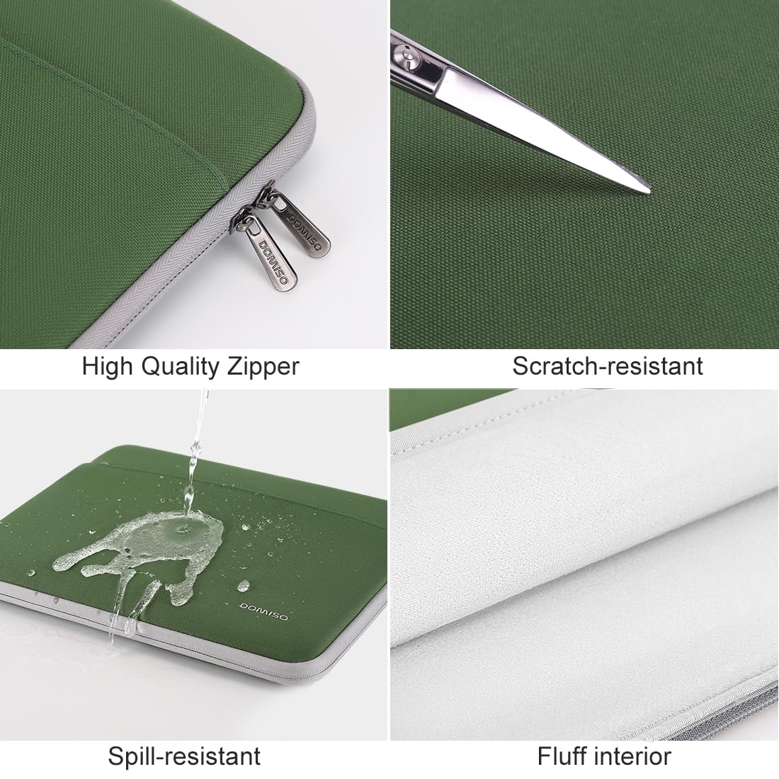 DOMISO 15,6" housse ordinateur vert avocat 5 couches