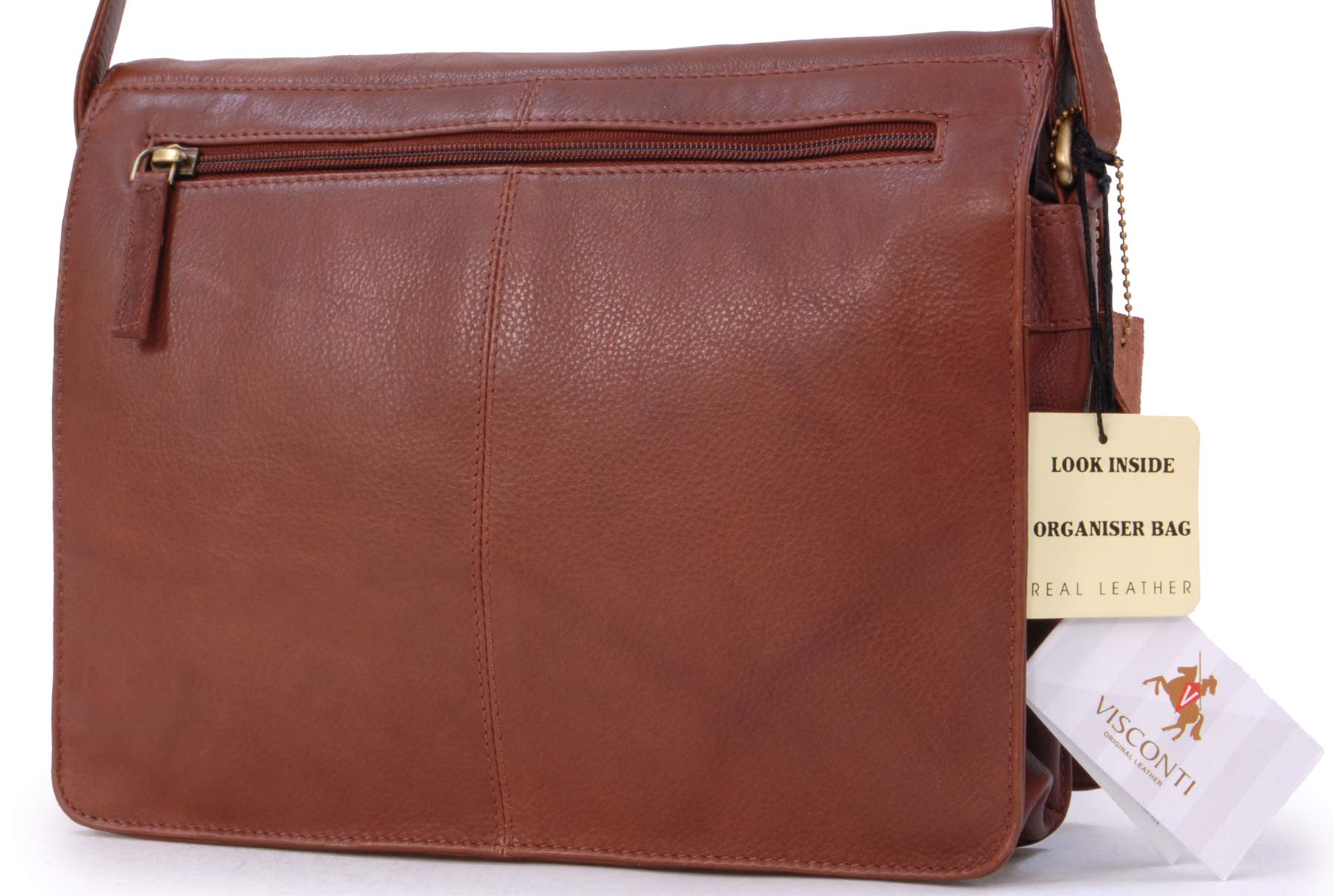 Visconti 754 Tess sac bandoulière femme cuir marron rabat