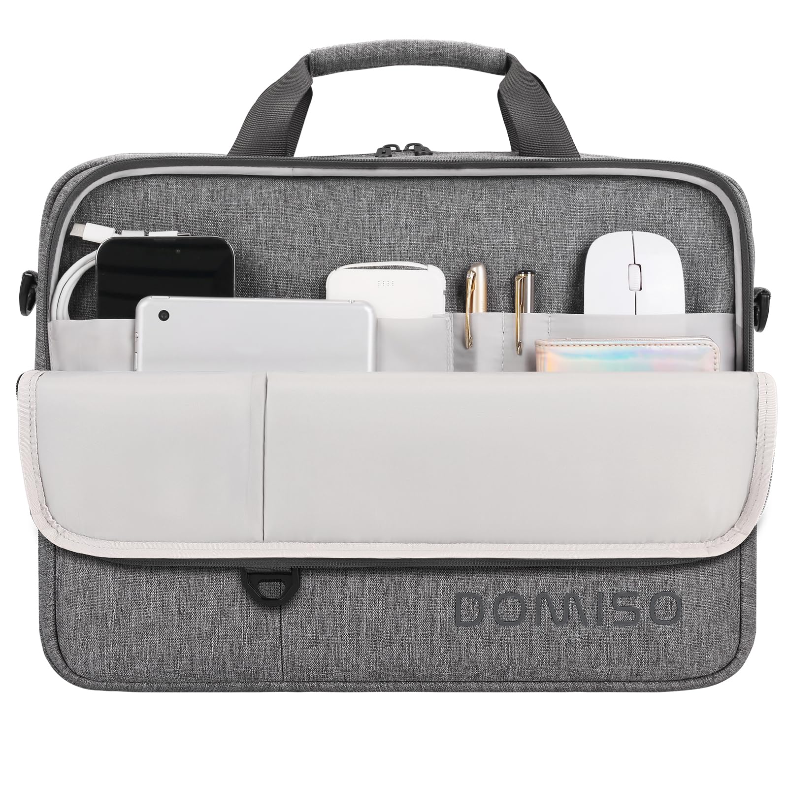 DOMISO 15,6 pouces sacoche PC portable gris imperméable