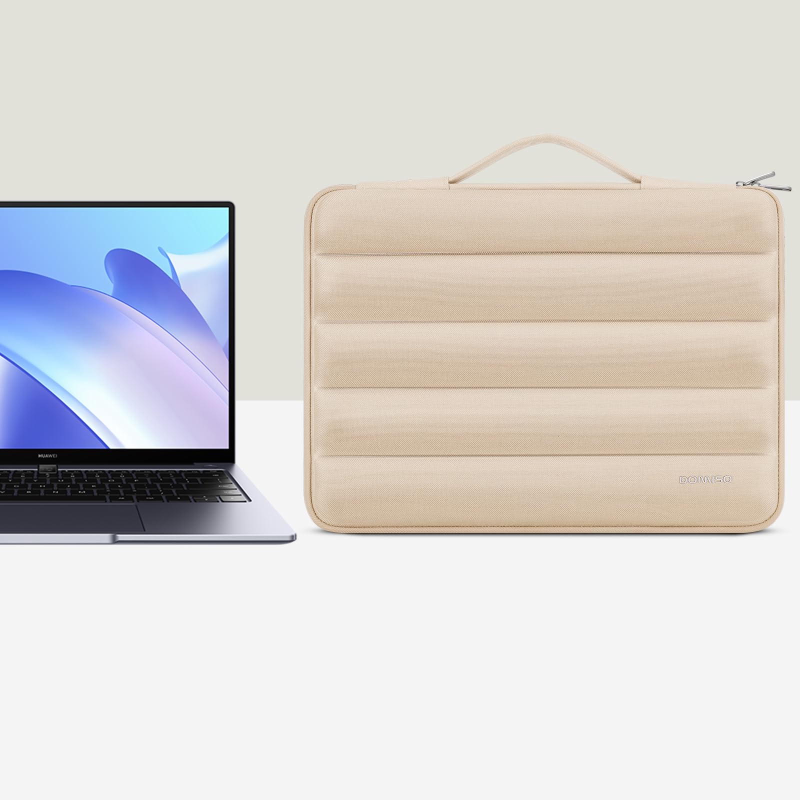 DOMISO Housse ordinateur portable 14 pouces beige étanche