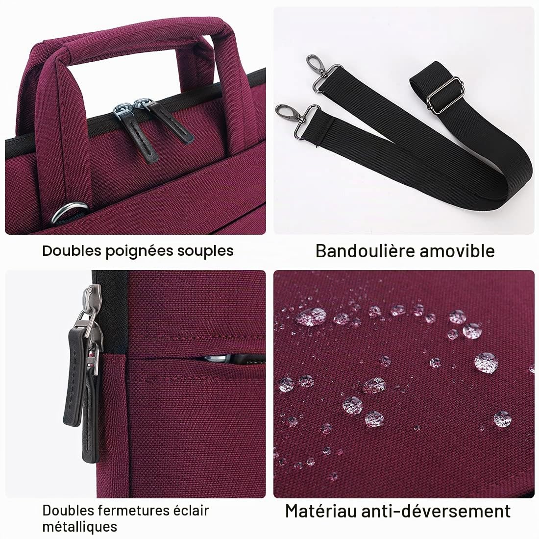 Domiso housse ordinateur 17 pouces fuchsia USB